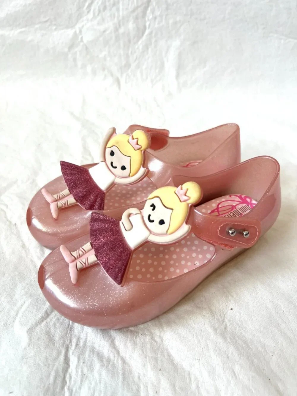 Mini Melissa mary janes Ultragirl jelly shoes Ballerina dancer size 11 pink - Picture 1 of 12